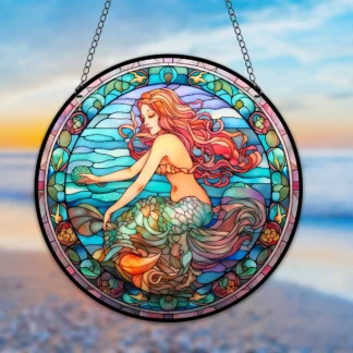 Mermaids Stained Windows Hangings Suncatcher