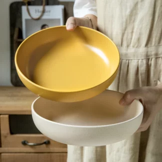 Porcelain Serving Dish for Steak, Restaurant, Wedding Tableware, Deep Soup Plates