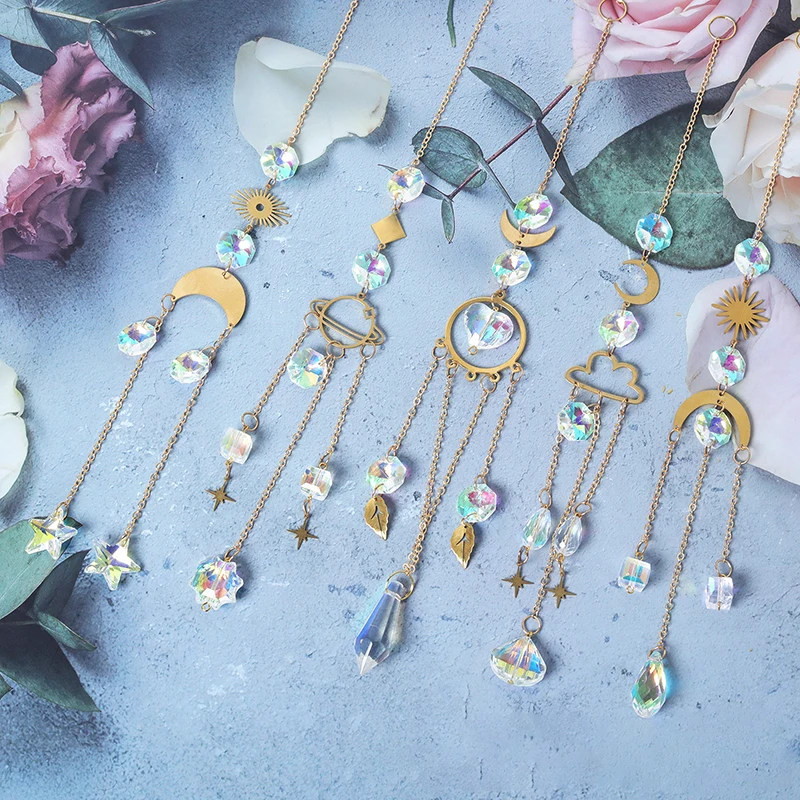 Prisma Crystal Rainbow Stained Glass Fairy Wind Chimes Suncatchers - Image 3