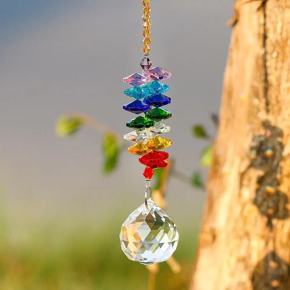 Chandelier Crystal Ball Chakra Cascade Suncatcher Rainbow Maker - Image 4
