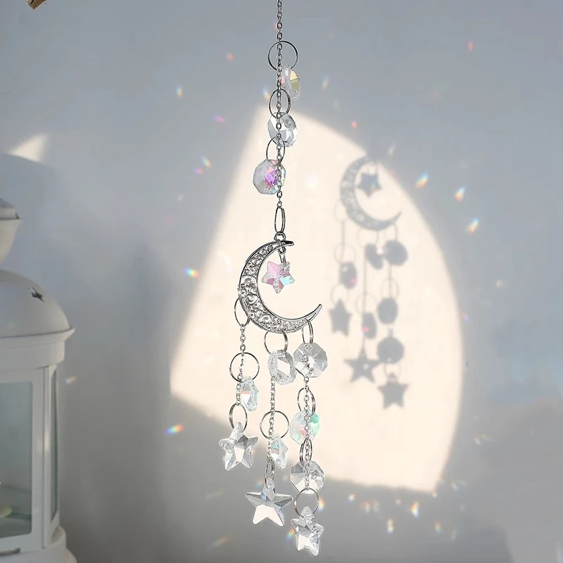 Hanging Crystal Moon Pendants Rainbow Maker Suncatchers