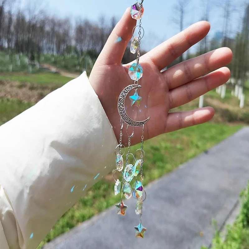Hanging Crystal Moon Pendants Rainbow Maker Suncatchers - Image 3