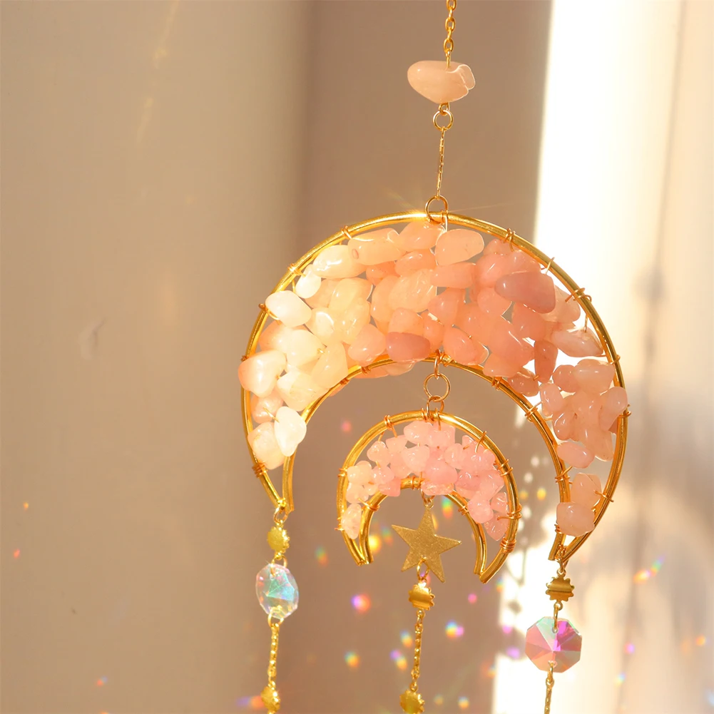 Prism Natural Crystal Wind Chime Suncatcher - Image 2