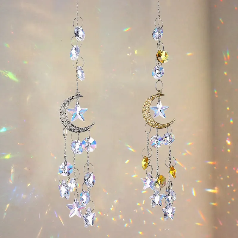 Hanging Crystal Moon Pendants Rainbow Maker Suncatchers - Image 4