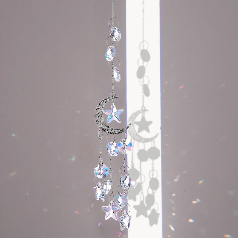 Hanging Crystal Moon Pendants Rainbow Maker Suncatchers - Image 2