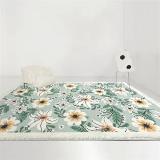Nordic Ins Flower Thick Easy Care Living Room Carpet Large Area Soft Fluffy Rug