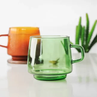 350ml High Borosilicate Colorful Glass Coffee Cup