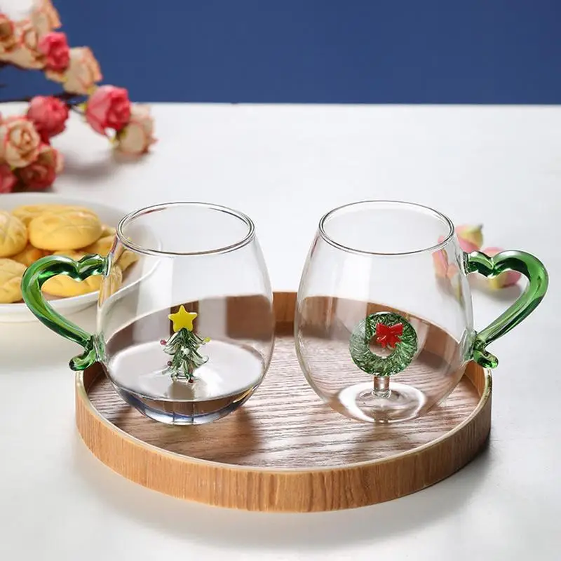 3D Christmas Tree Drinking Glass Cup 400ml - Image 2