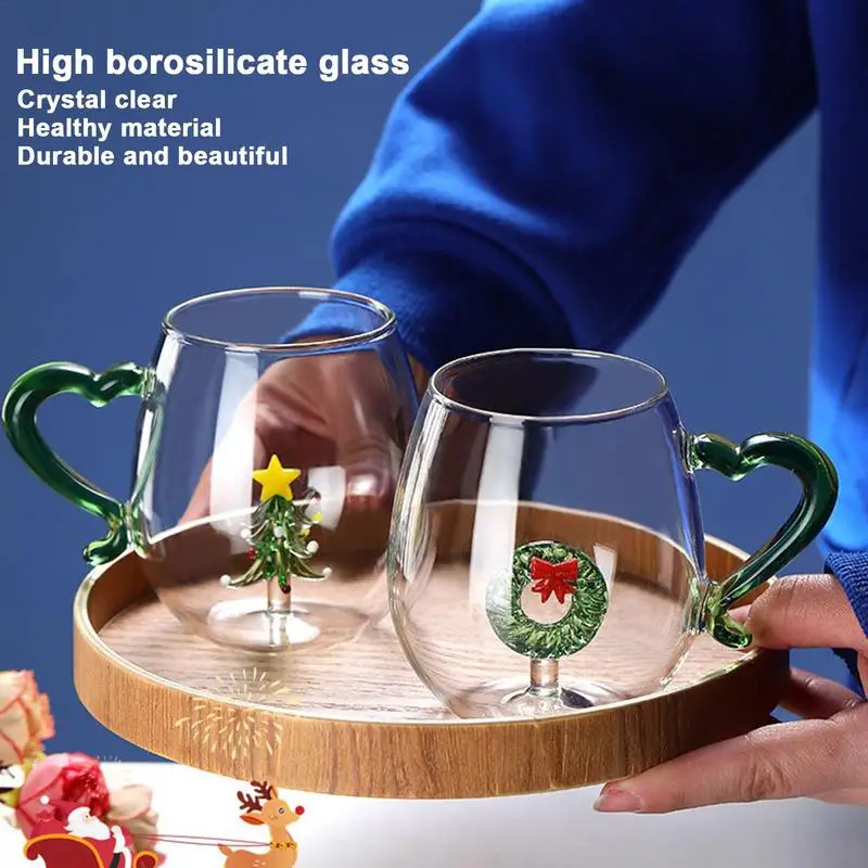 3D Christmas Tree Drinking Glass Cup 400ml - Image 3