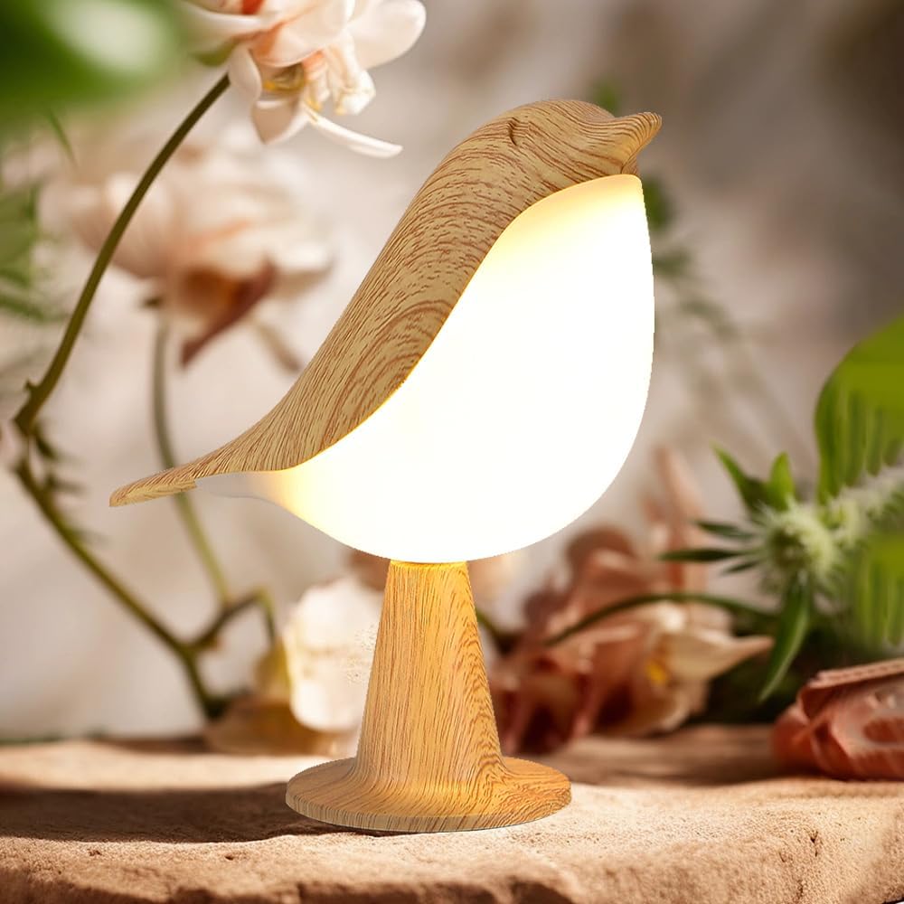 Wooden Bird 3 Colors Bedside LED Lamp Touch Switch Night Lights - Image 2