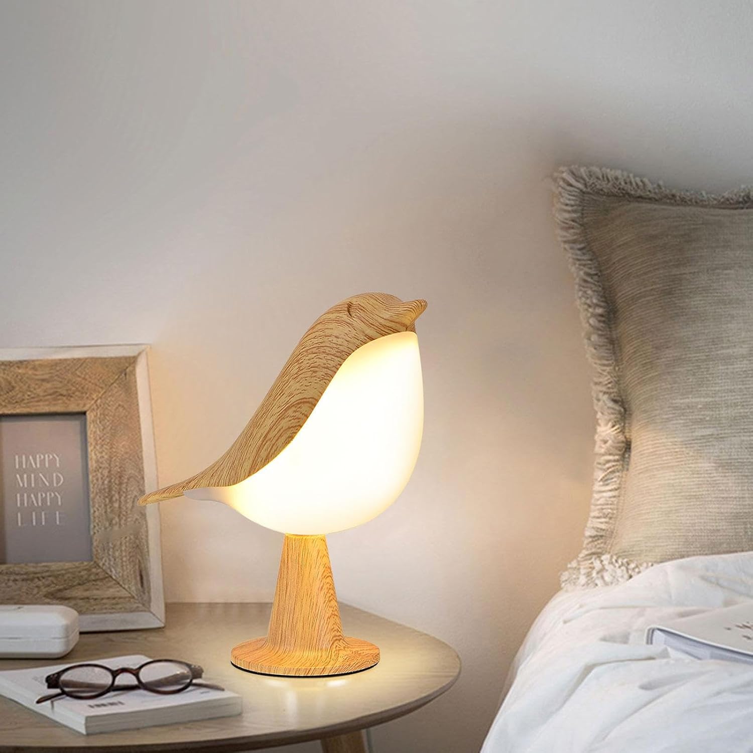 Wooden Bird 3 Colors Bedside LED Lamp Touch Switch Night Lights - Image 3