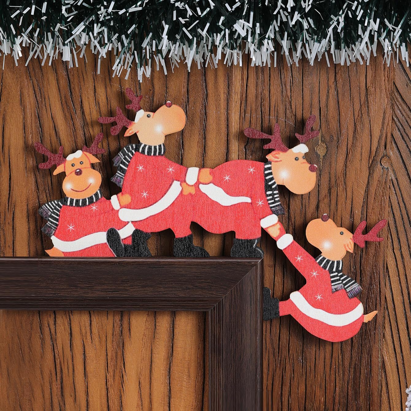 Funny Wooden Santa Claus Christmas Ornament Frame Decorations