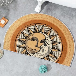 Semicircular Retro Sun Moon Entrance Doormat