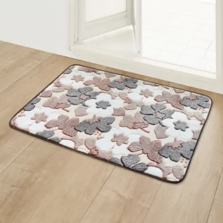 Floral Fleece Home Entrance Anti-Slip Doormat Foot Rug