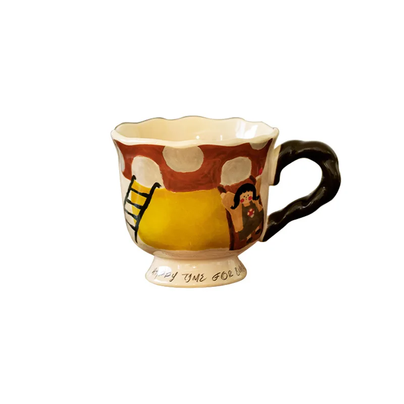 300ML Vintage Happy Playground Joint Ceramic Cup - Image 5