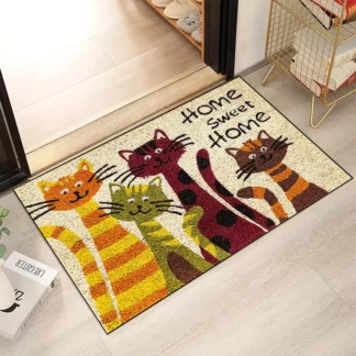 Cat's Sweet Home Pattern Dirt Resistant Entrance Door Mat