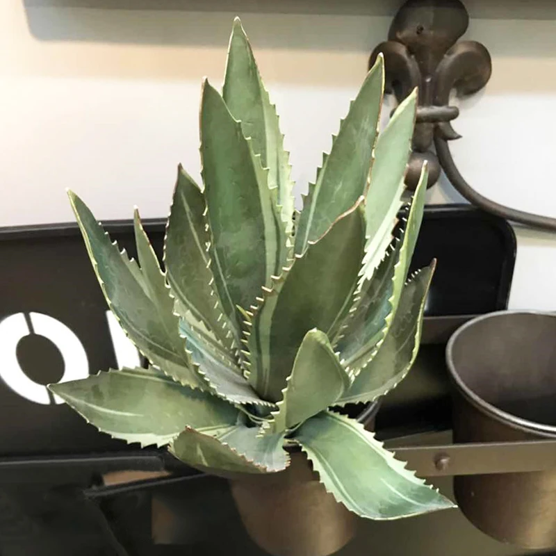 35CM Artificial Succulents Tropical Aloe Vera Plastic Sisal Real Touch Decor Tree - Image 3