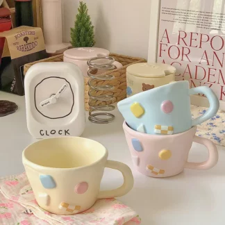 Korean Style Cute Macaron Color Ceramic Coffee Cup
