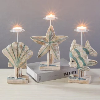 Mediterranean Style Fish-shaped Candlestick Holder Home Decoration (3PCS/Set)