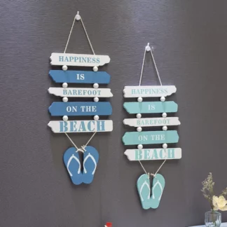 Wooden Sign Mediterranean Hanging Sign Slippers Letter Home Decoration