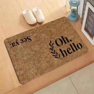 Oh,Hello Graphic Non-slip Carpet Entrance Doormat Home Decor