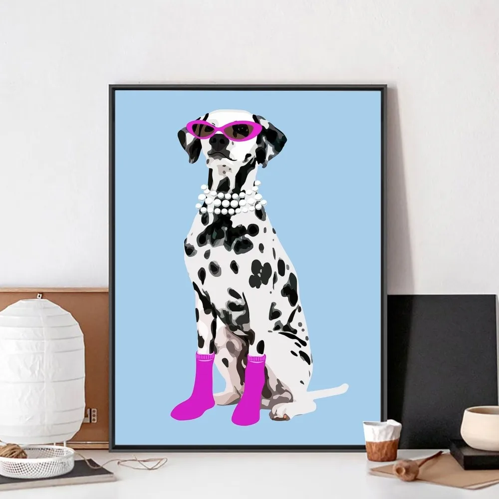 Vintage Cartoon Cute Dog Anime Illustration Poster Wall Art Painting (4PCS/Set) - Image 9