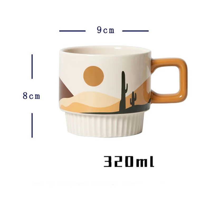 320ML Retro Morandi Ceramic Coffee Cup - Image 4