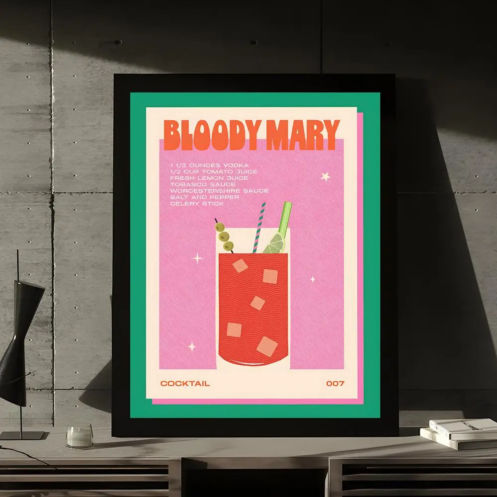 Retro and Nostalgic Colorful Cocktail Drinks Wall Painting Decor (3PCS/Set) - Image 10