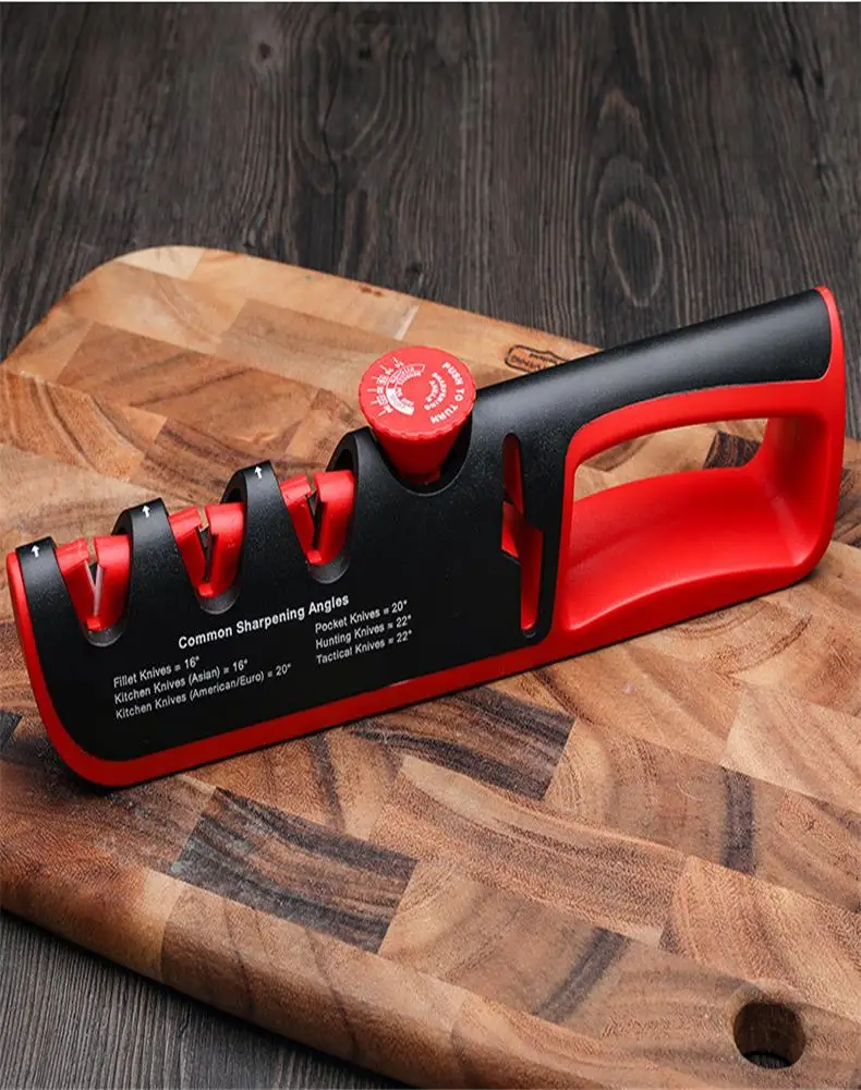 Black/Red Stainless Steel Kitchen Facilitative Sharpener Professional Tool - Image 2