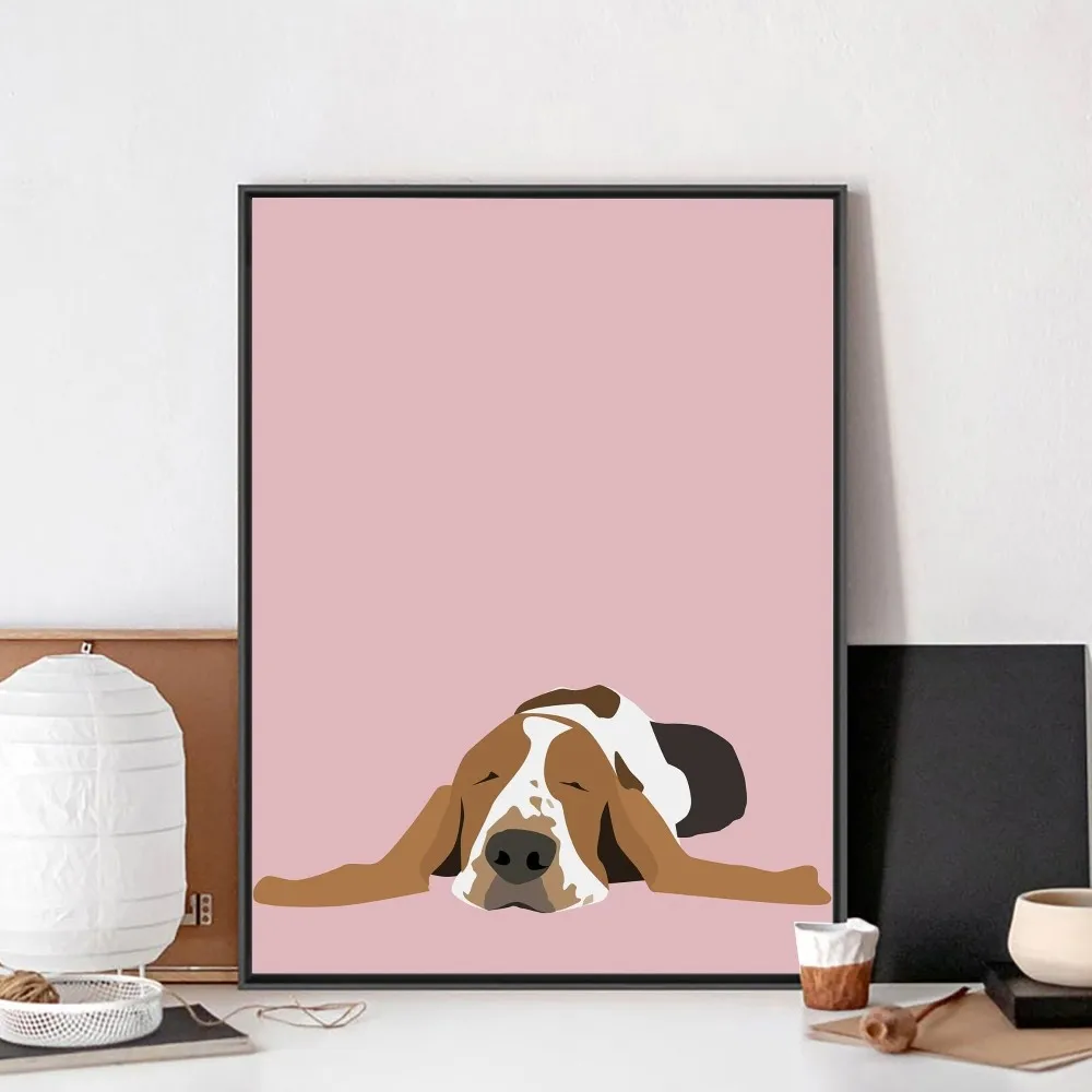 Vintage Cartoon Cute Dog Anime Illustration Poster Wall Art Painting (4PCS/Set) - Image 10