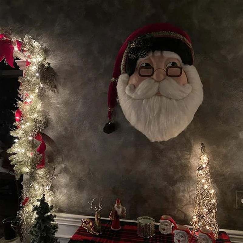 Cute Kindly Wooden Santa Claus Door Sign Christmas Decorations - Image 2