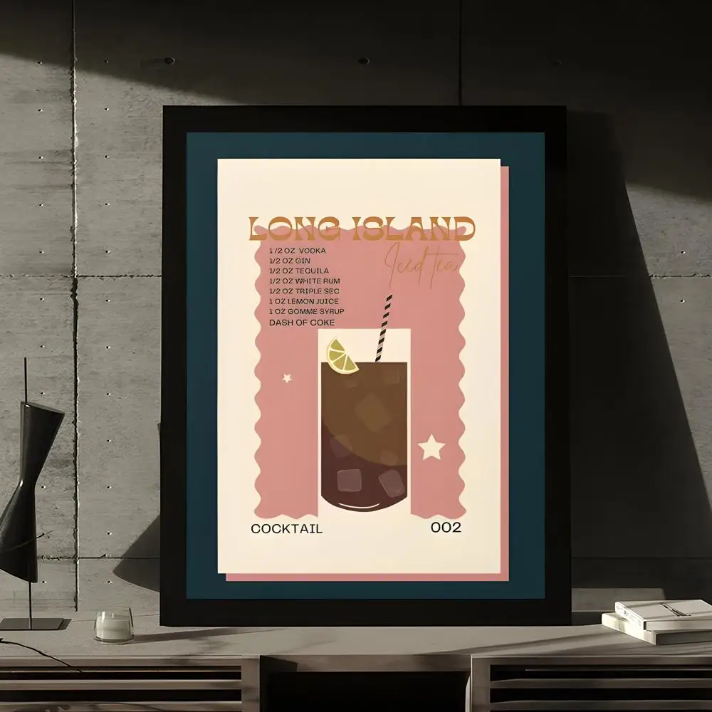 Retro and Nostalgic Colorful Cocktail Drinks Wall Painting Decor (3PCS/Set) - Image 8