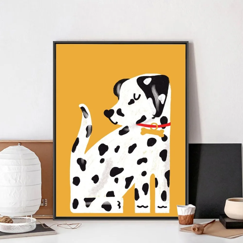 Vintage Cartoon Cute Dog Anime Illustration Poster Wall Art Painting (4PCS/Set) - Image 2
