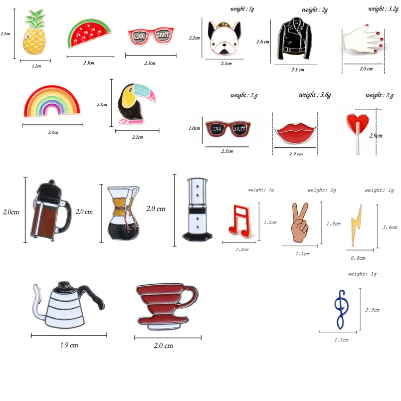 Cute Enamel Lapel Pin Set Cartoon Brooch Badges Accessories Supplies (5PCS/Set) - Image 6