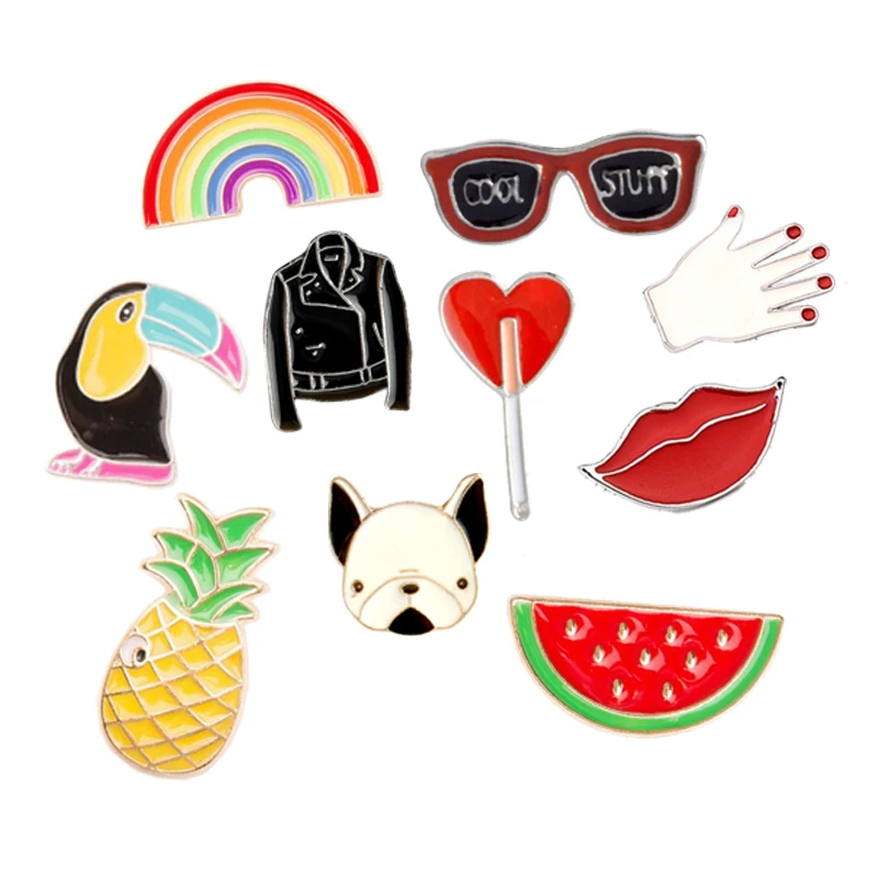 Cute Enamel Lapel Pin Set Cartoon Brooch Badges Accessories Supplies (5PCS/Set) - Image 4