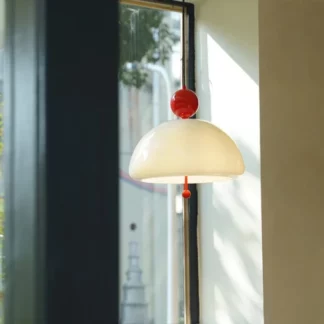 Retro Mid Century Milk Glass Pendant Light Cute Bell