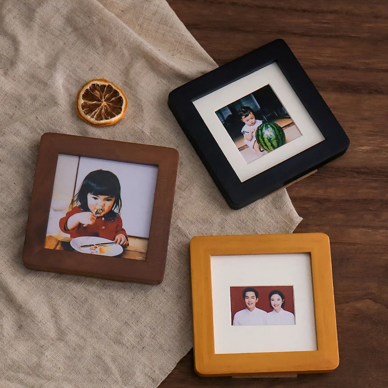Mini Vintage Square Wooden Photo Frame Home Decor - Image 3