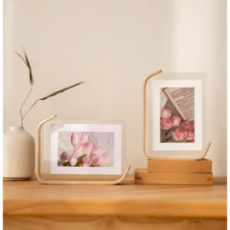 7inch Transparent Double-sided Acrylic Wooden Picture Frame
