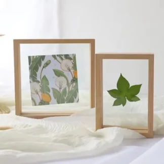 Double-sided Wooden Frame Transparent Acrylic Photo Display