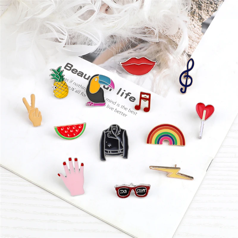 Cute Enamel Lapel Pin Set Cartoon Brooch Badges Accessories Supplies (5PCS/Set) - Image 2