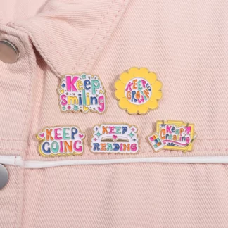 Colorful Creative Positive Quotes Artboard Enamel Pins (5PCS/Set)
