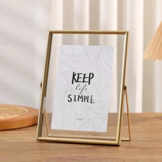 Modern Minimalist Style Golden Plated Floating Glass Picture Photo Frame