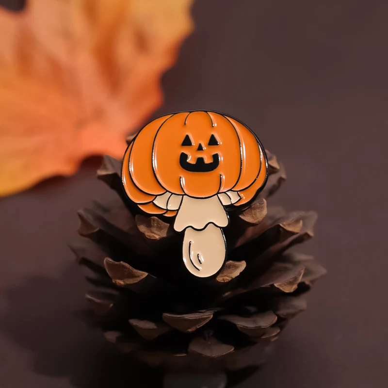 Halloween Evil Pumpkin Mushrooms Enamel Pins (5PCS/Set) - Image 3
