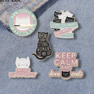 I'AM SO PURRRFECT Lovely Cat  Enamel Pins (5PCS/Set)