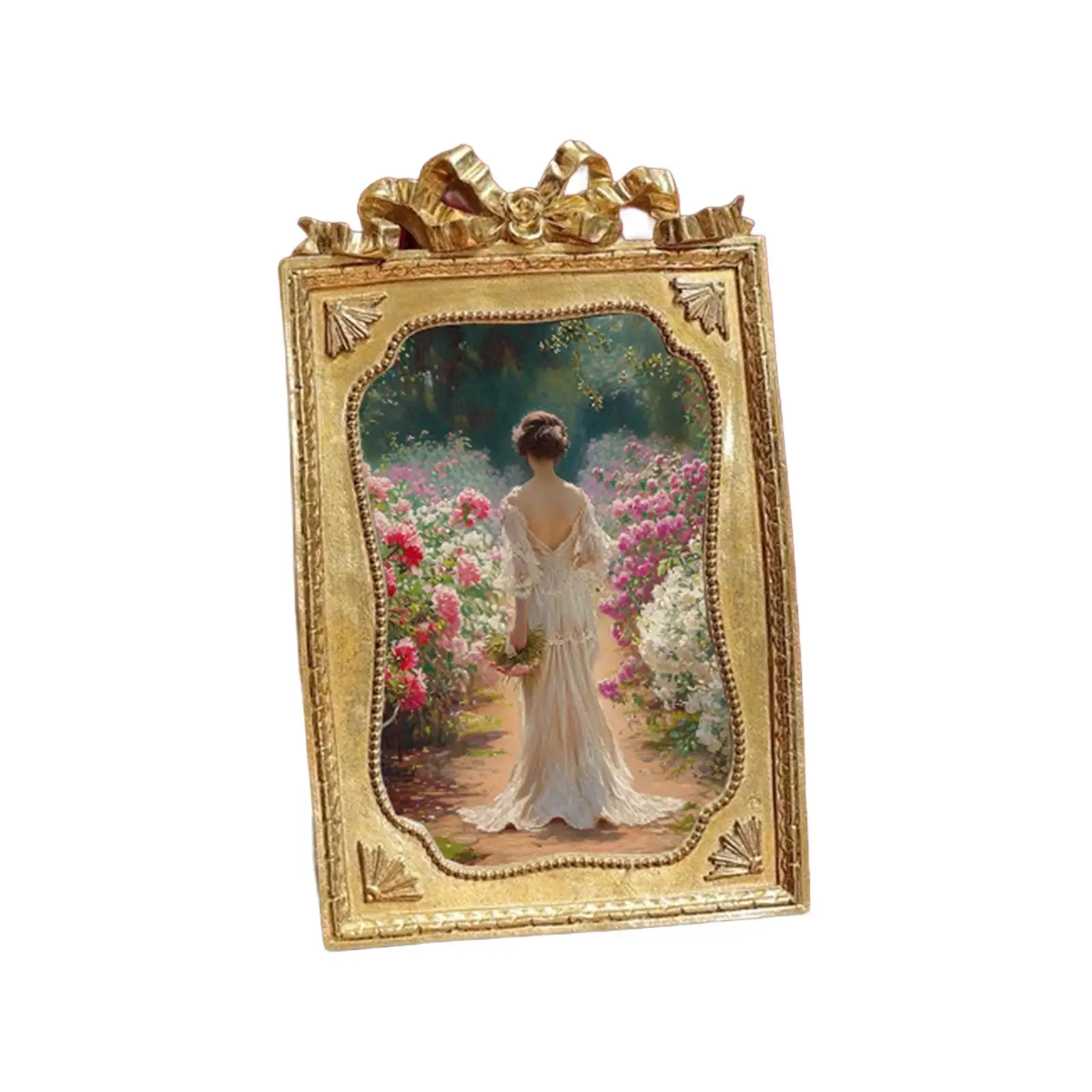 6-Inch Golden Retro Resin Photo Frame Home Decoration - Image 5