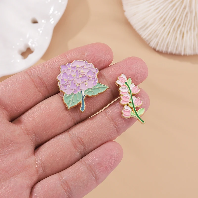 Colorful Blossom Flower Enamel Brooch Pin (5PCS/Set) - Image 3