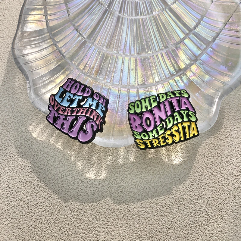 Colorful Quotes Saying Enamel Pins Brooches Lapel Badges (4PCS/Set) - Image 3