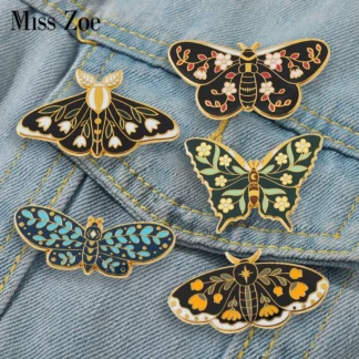 Butterflys Insect Plant Hard Enamel Pin (5PCS/Set)