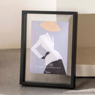 8-Inch Retangle Wood Frame Double-Sided Transparent Photo Frame with Real Glass