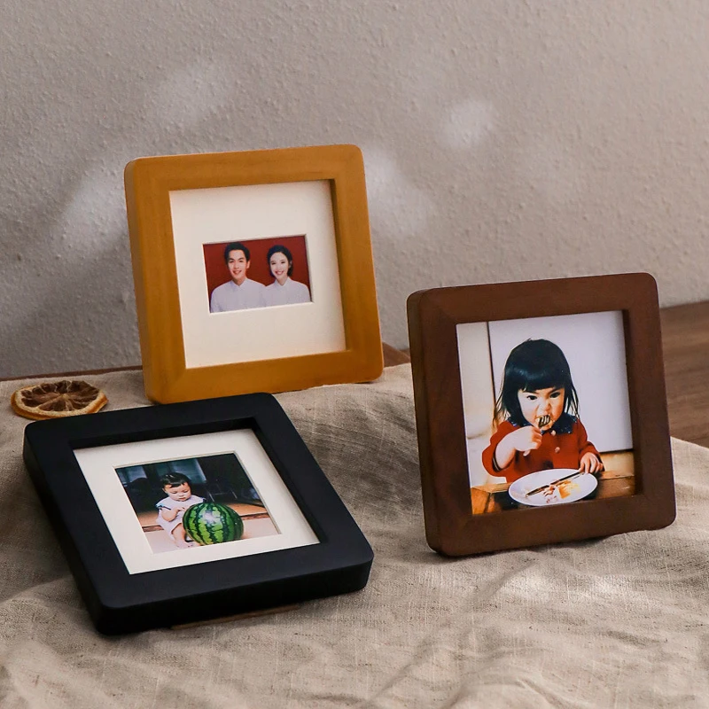 Mini Vintage Square Wooden Photo Frame Home Decor - Image 4